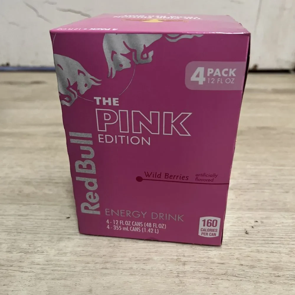 Red Bull Pink Edition Wild Berries 12 Oz  Sugar‎ Version 4pk Energy Drink
